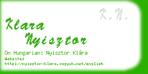 klara nyisztor business card